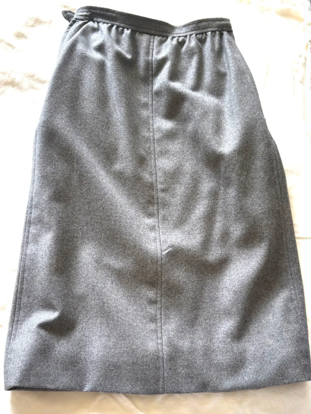YVES SAINT LAURENT Rive Gauche Vintage Gray Wool Skirt - Picture 4 of 7
